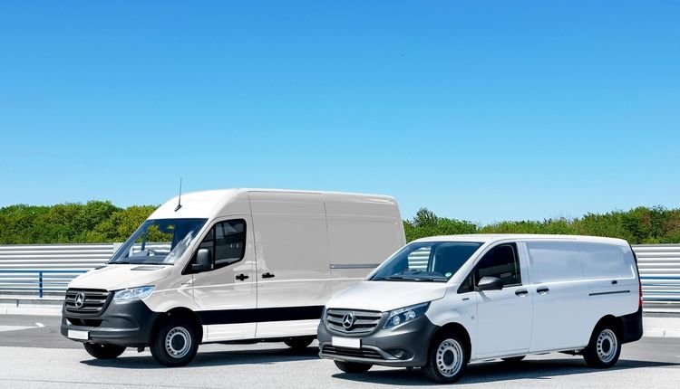 White commercial vans